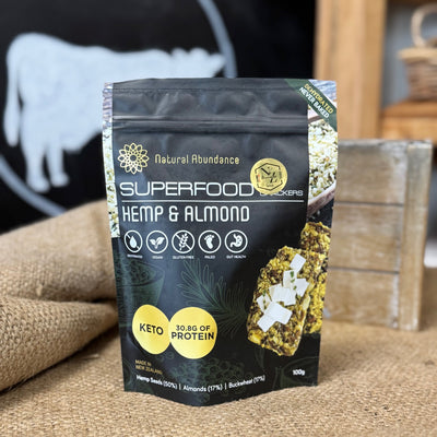 Natural Abundance Hemp and Almond Crackers, 100g