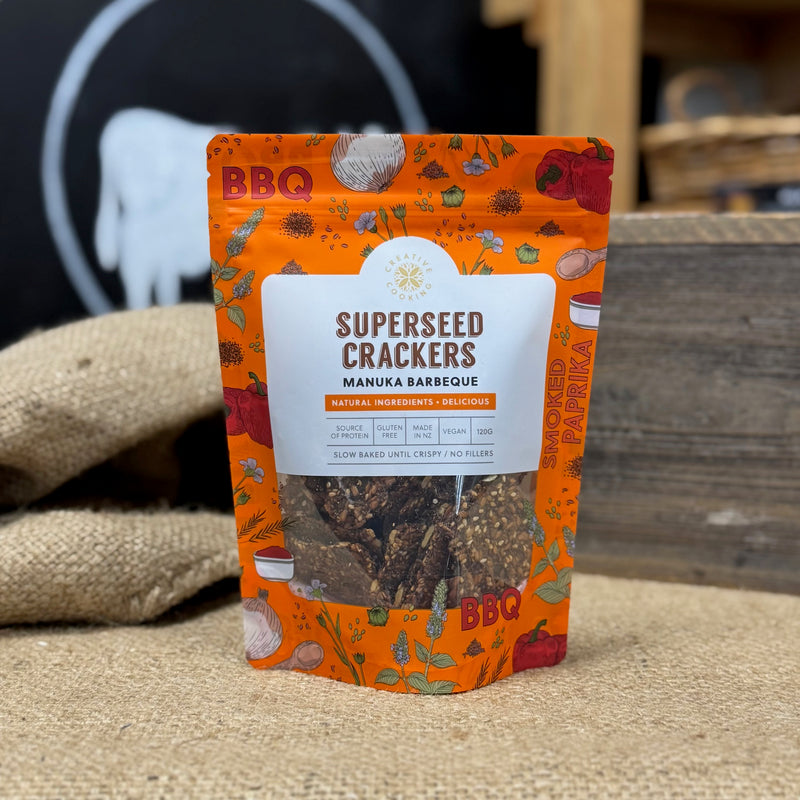 Creative Kitchen Manuka BBQ Superseed Crackers, 120g
