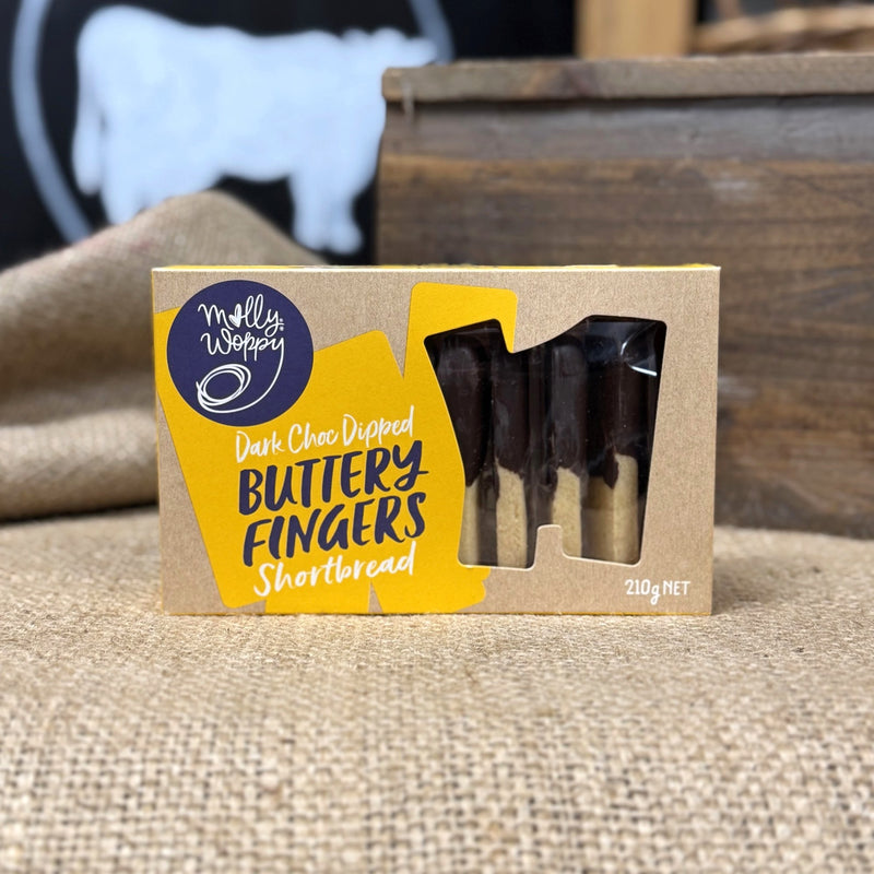 Molly Woppy Shortbread Dark Choc Dipped Buttery Fingers, 210g